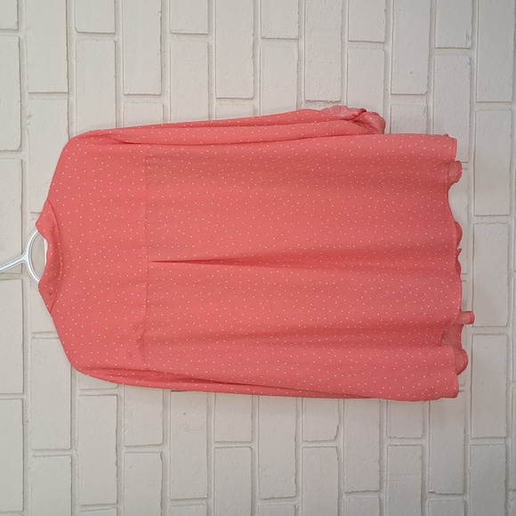 Candies Samon Poka Dot V-Neck Button Down Blouse. Size 3X NWOT - Picture 5 of 9